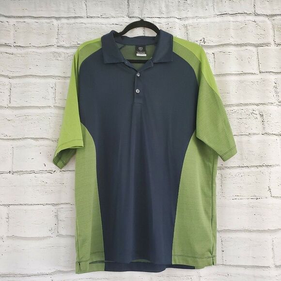 Nike Dri fit Golf Polo Green Black Mens Large Casual Shirt - Picture 1 of 5